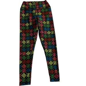Zumba Dance Shake Leggings Colorful Logo Print‎ Fitness Workout Athleisure